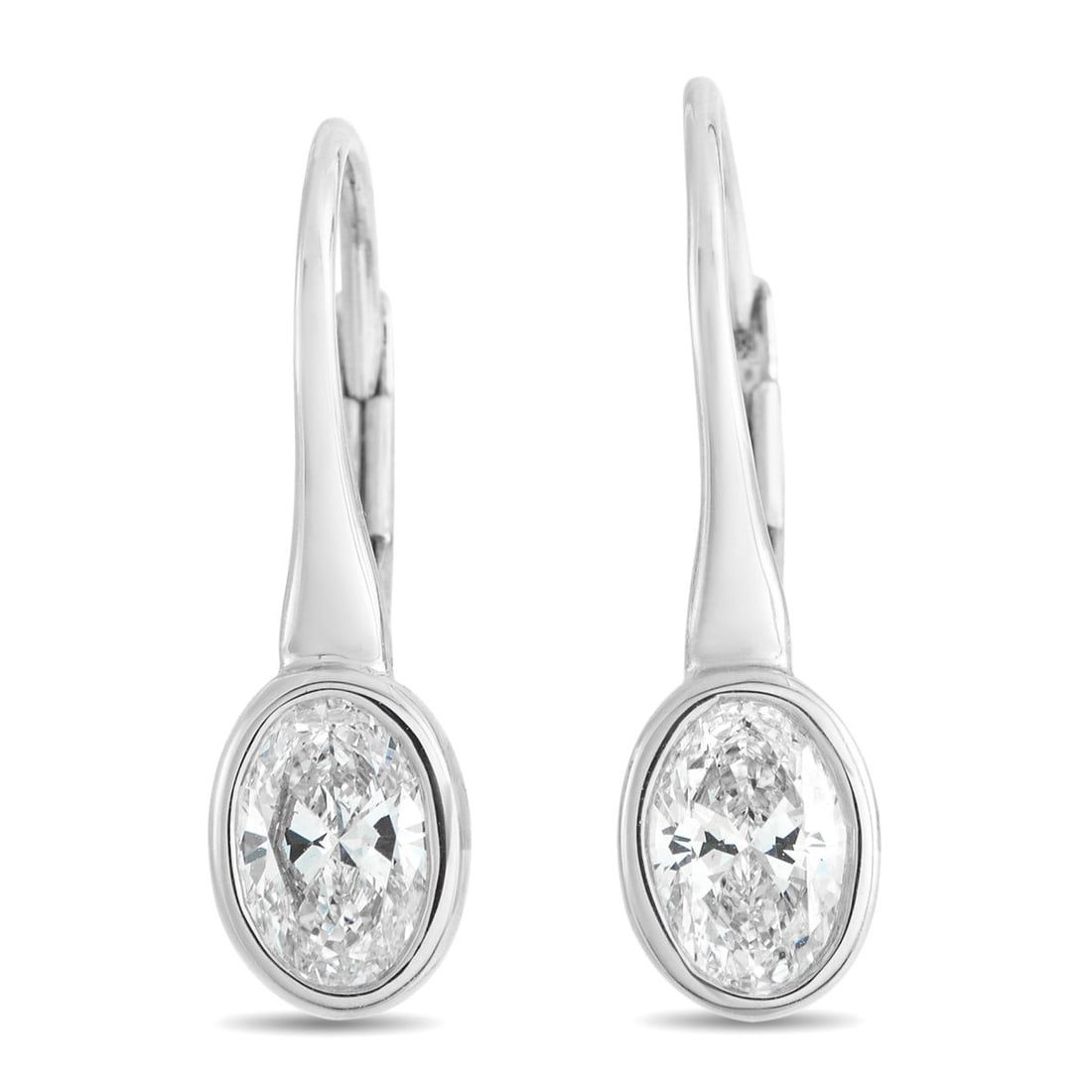 18K WHITE GOLD 1.02CT DIAMOND EARRINGS: These luxury earrings are poised to put the perfect finishing touch on any ensemble. The sleek 18K white gold settings showcase sparkling Diamonds with a total weight of 1.02 carats. Each earring meas