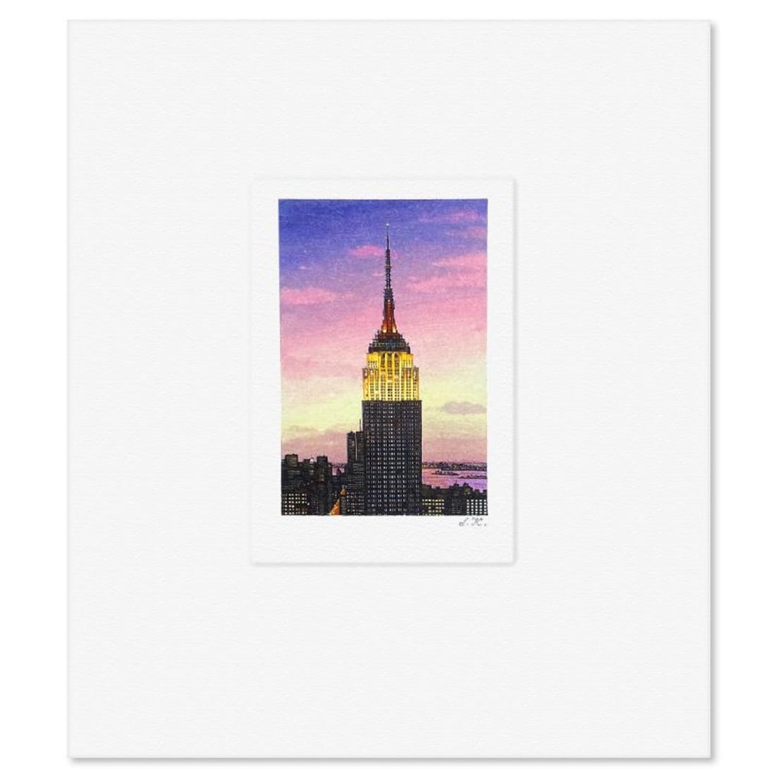 Liudmila Kondakova, "Empire State Building" Limited Edition Lithograph, Numbered and Hand Signed: Empire State Building is a limited edition lithograph on paper by Liudmila Kondakova, hand signed by the artist. Includes Letter of Authenticity. Measures approx. 7" x 6" (border), 3" x 2" (image). Re