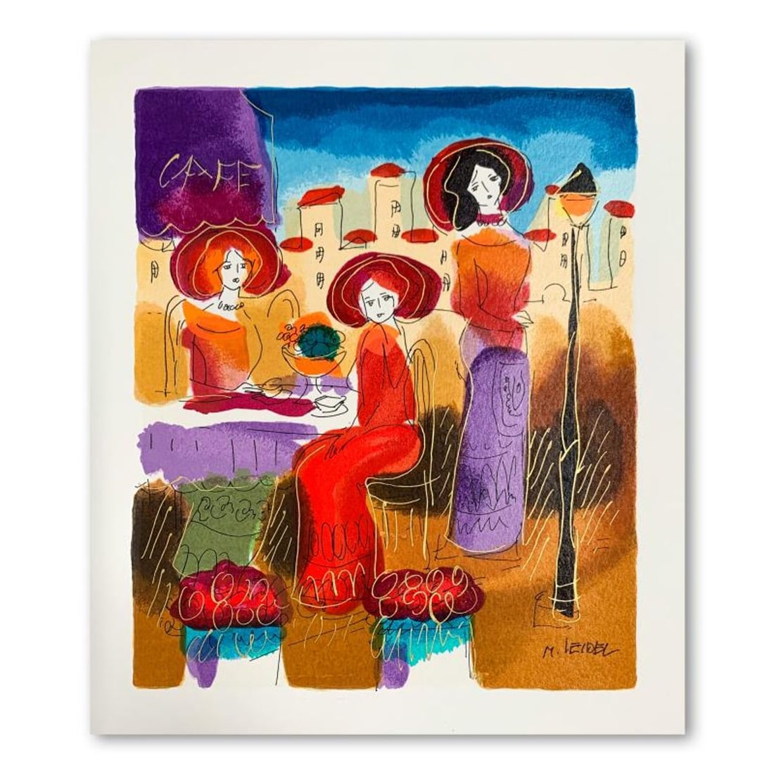 Moshe Leider, Hand Signed Limited Edition Serigraph on Paper with Letter of Authenticity.: This is a limited edition serigraph on paper by Moshe Leider. It is numbered and hand signed and includes a letter of authenticity. Measures approximately 9" x 7.5" (image). Reference#: 91412.