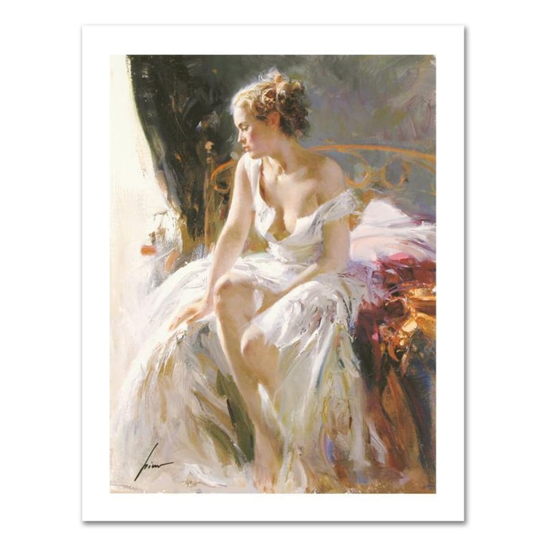 Pino (1939-2010), "Morning Breeze" Hand Signed Limited Edition on Canvas with Certificate of: Morning Breeze is a limited edition giclee on canvas by Pino (1939-2010), numbered and hand signed by the artist. Includes Certificate of Authenticity. Measures approximately 16" x 12". Reference#: 92