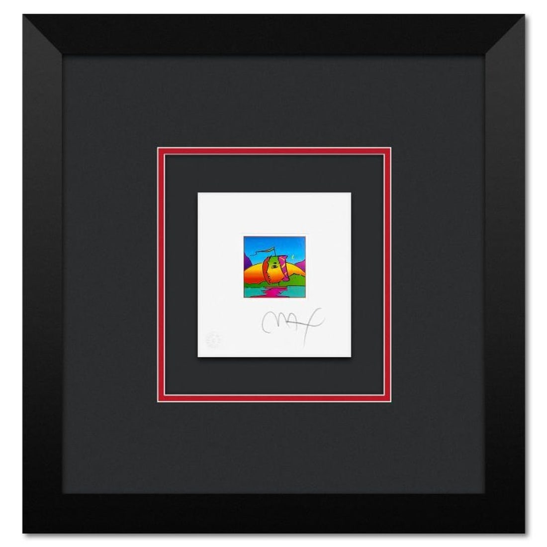 Peter Max, "Sail Profile" Framed Limited Edition Lithograph, Numbered and Hand Signed with: Sail Profile is a limited edition lithograph on paper by Peter Max, numbered and hand signed by the artist. This piece comes framed. Includes Certificate of Authenticity from Peter Max Studios. Measur