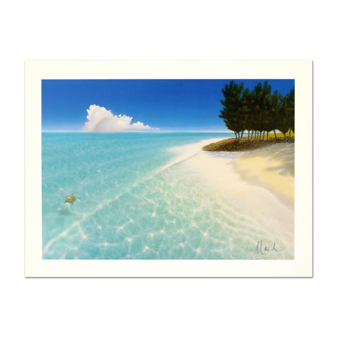 Dan Mackin, "Afternoon Swim" Limited Edition Lithograph, Numbered and Hand Signed with Letter of: Afternoon Swim is a limited edition lithograph on paper by Dan Mackin, numbered and hand signed by the artist. Includes Letter of Authenticity. Measures approx. 16" x 12" (border), 14" x 10" (image). 