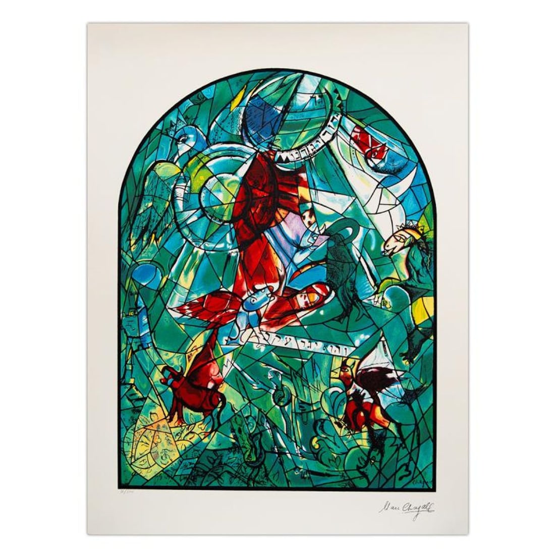 Marc Chagall (1887-1985), "Gad" Limited Edition Serigraph with Letter of Authenticity.: Gad is a limited edition serigraph on paper by Marc Chagall (1887-1985). Authorized by the Chagall Estate and ADAGP Paris , the piece is plate signed and comes with a letter of authenticity. Measures 