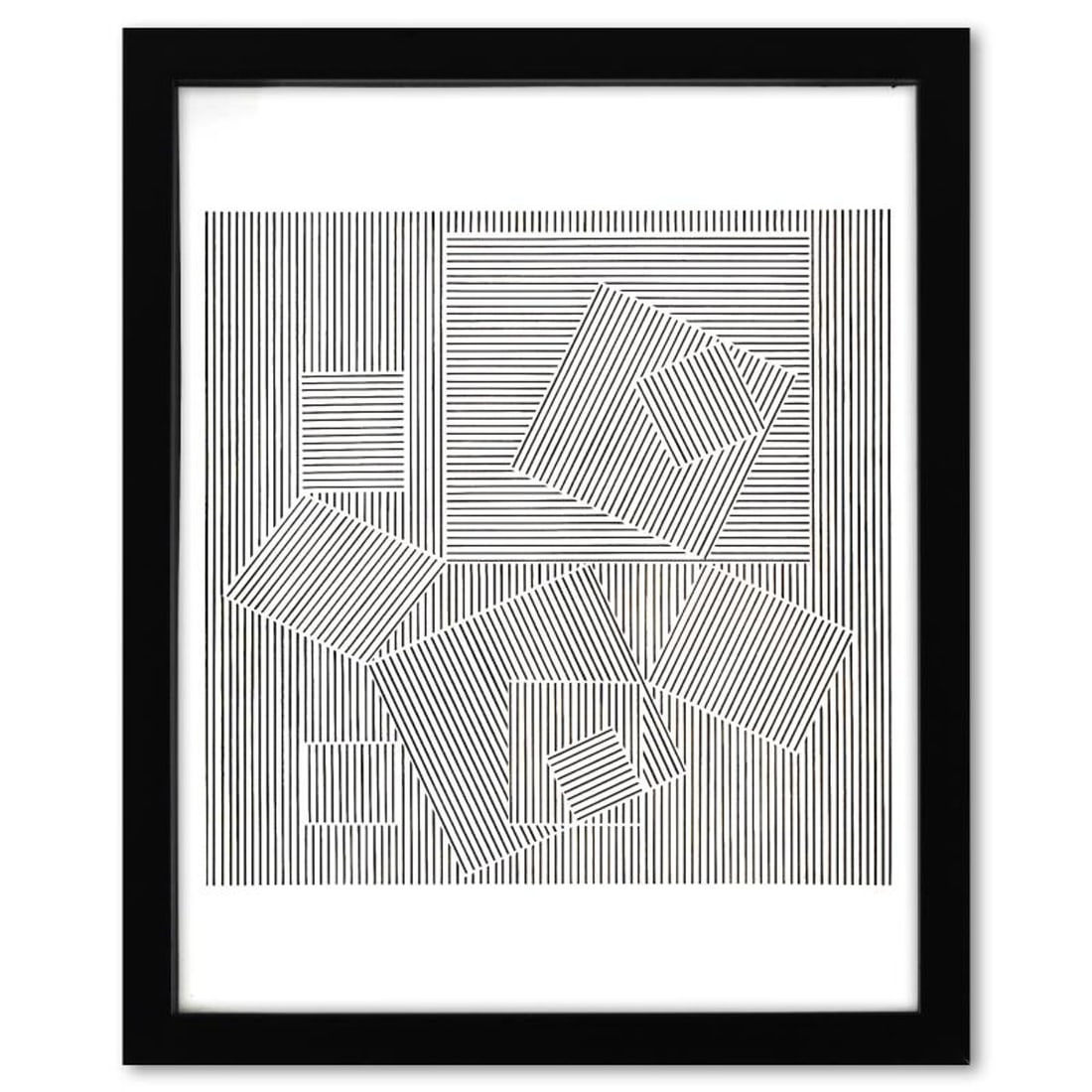 Victor Vasarely (1908-1997), "Naissance de la serie Ondulatoires" Framed 1973 Heliogravure Print (1 of 1)