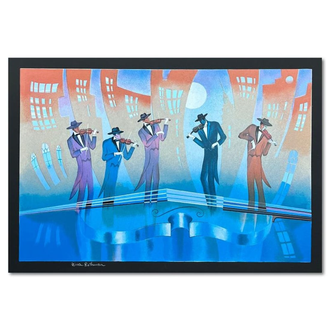 Zina Roitman, Limited Edition Serigraph, Hand Signed and Numbered, Letter of Authenticity.: This is a limited edition serigraph on paper by Zina Roitman. The piece comes hand signed by the artist, numbered, and with a letter of authenticity. Measures approximately 17" x 25.5". Reference#: 93
