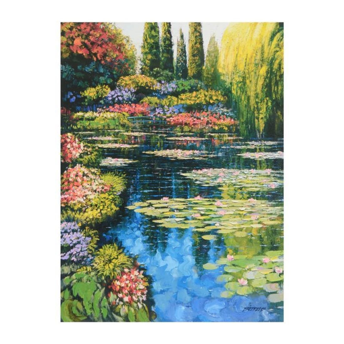 Howard Behrens (1933-2014), "Shimmering Waters Of Giverny" Limited Edition on Canvas, Numbered and: Shimmering Waters Of Giverny is a limited edition giclee on canvas by Howard Behrens (1933-2014), numbered and bearing the authorized signature of the artist. This piece is from Behrens' Legacy Editio