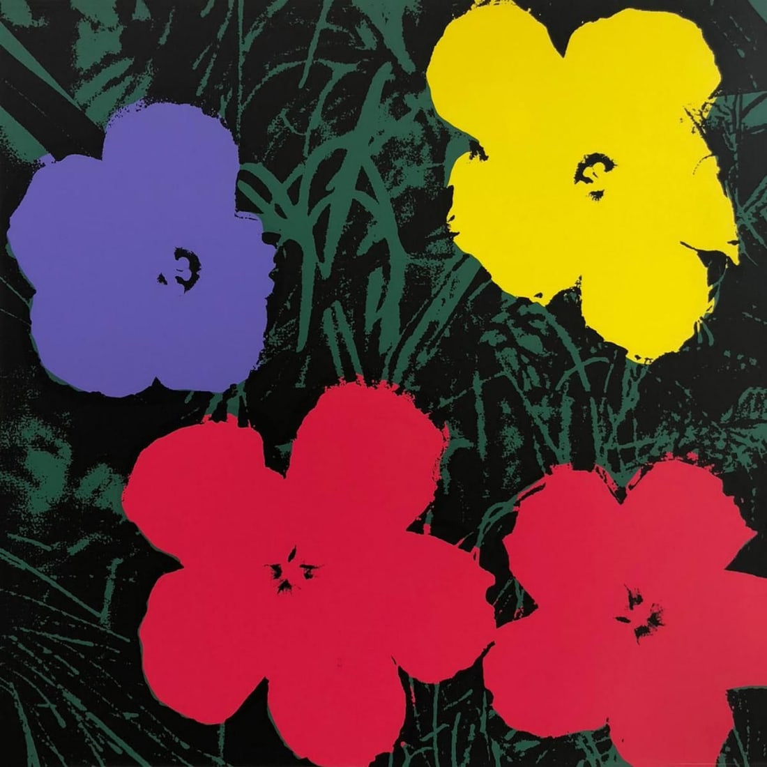 Andy Warhol- Silk Screen "Flowers 11.73": Artist: Andy Warhol. Medium: Silk Screen. Title: Flowers 11.73. Size: 35.5" x 35.5". Certificate of Authenticity: From the publisher. Additional: The piece is stamped in blue on the back with "Publish
