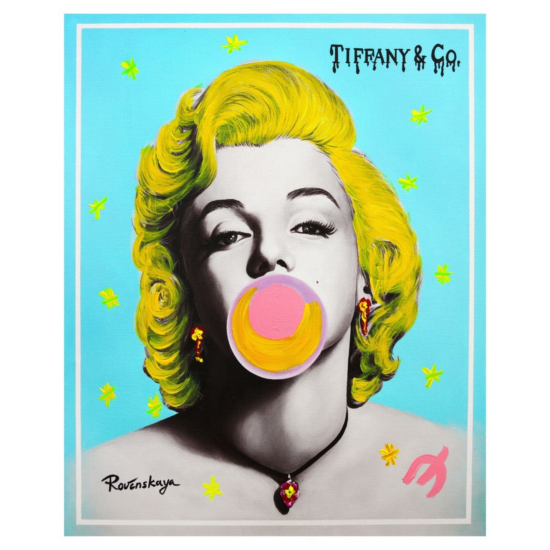 Nastya Rovenskaya- Mixed Media on Canvas "Bubble Gum" (1 of 2)
