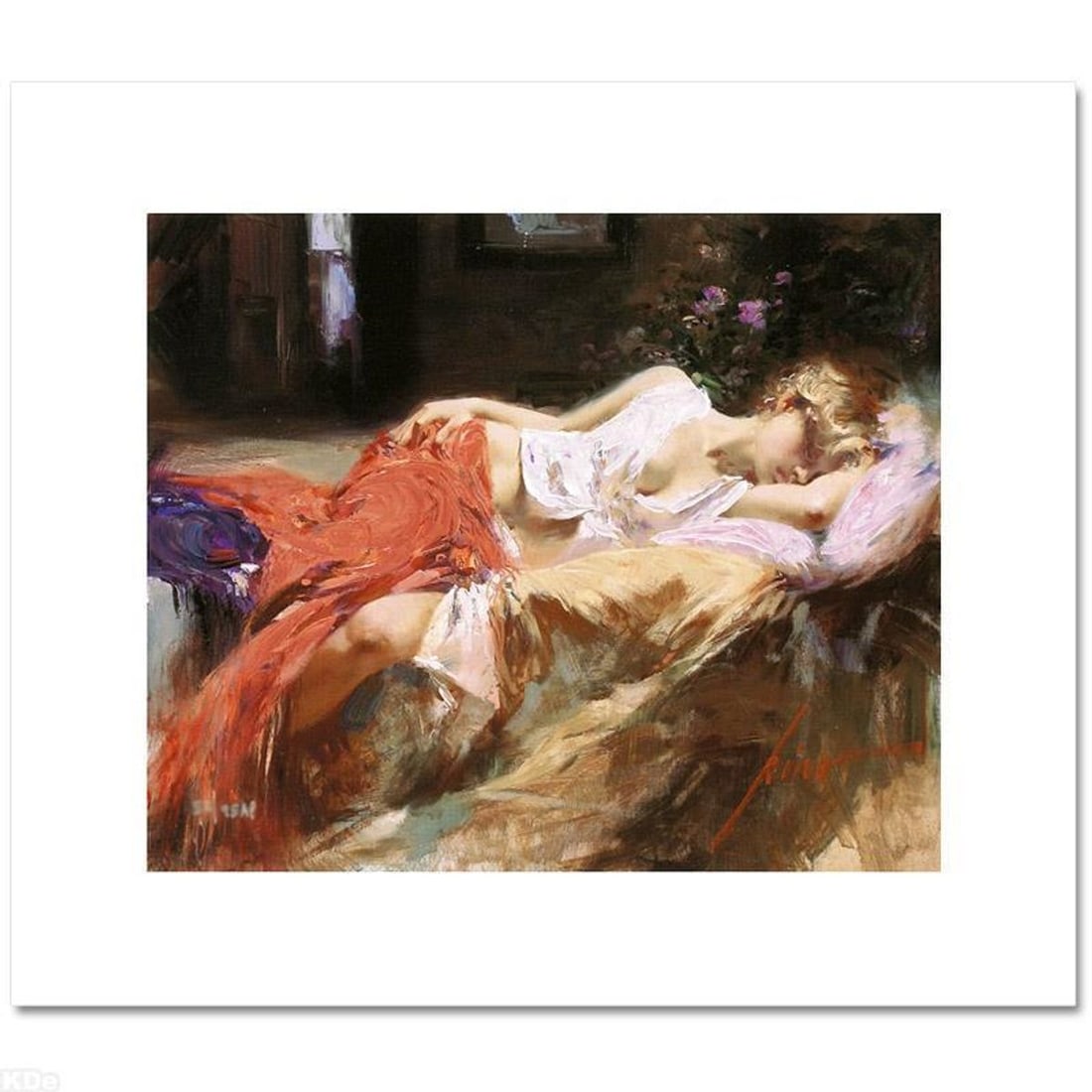 Pino (1939-2010), "Day Dream" Hand Signed Limited Edition on Canvas with Certificate of (1 of 1)