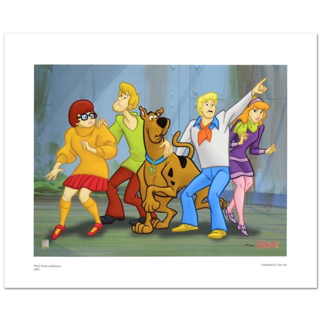 Scooby & the Gang Limited Edition Giclee from Hanna-Barbera, Numbered with Hologram Seal and: Scooby & the Gang is a limited edition giclee on paper from Hanna-Barbera, numbered with hologram seal of Authenticity. Also, includes Certificate of Authenticity! Measures approx. 20" x 16" (with bor