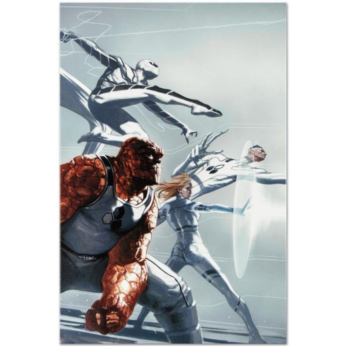Marvel Comics "Fantastic Four #600" Numbered Limited Edition Giclee on Canvas by Joe Quesada with: A piece of comic book history, this limited edition, from original art by Joe Quesada, depicts the heroic team of the Fantastic Four. Joe Quesada gained renown in the comic book industry by drawing se