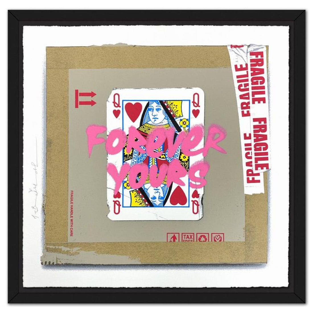 Mr. Brainwash, "Queen of Love - Pink" Framed Limited Edition Silkscreen, Numbered and Hand Signed: Queen of Love - Pink is a limited edition silkscreen on deckle edge paper by Mr Brainwash, numbered and hand signed by the artist. This piece comes framed. Includes Certificate of Authenticity. Measur