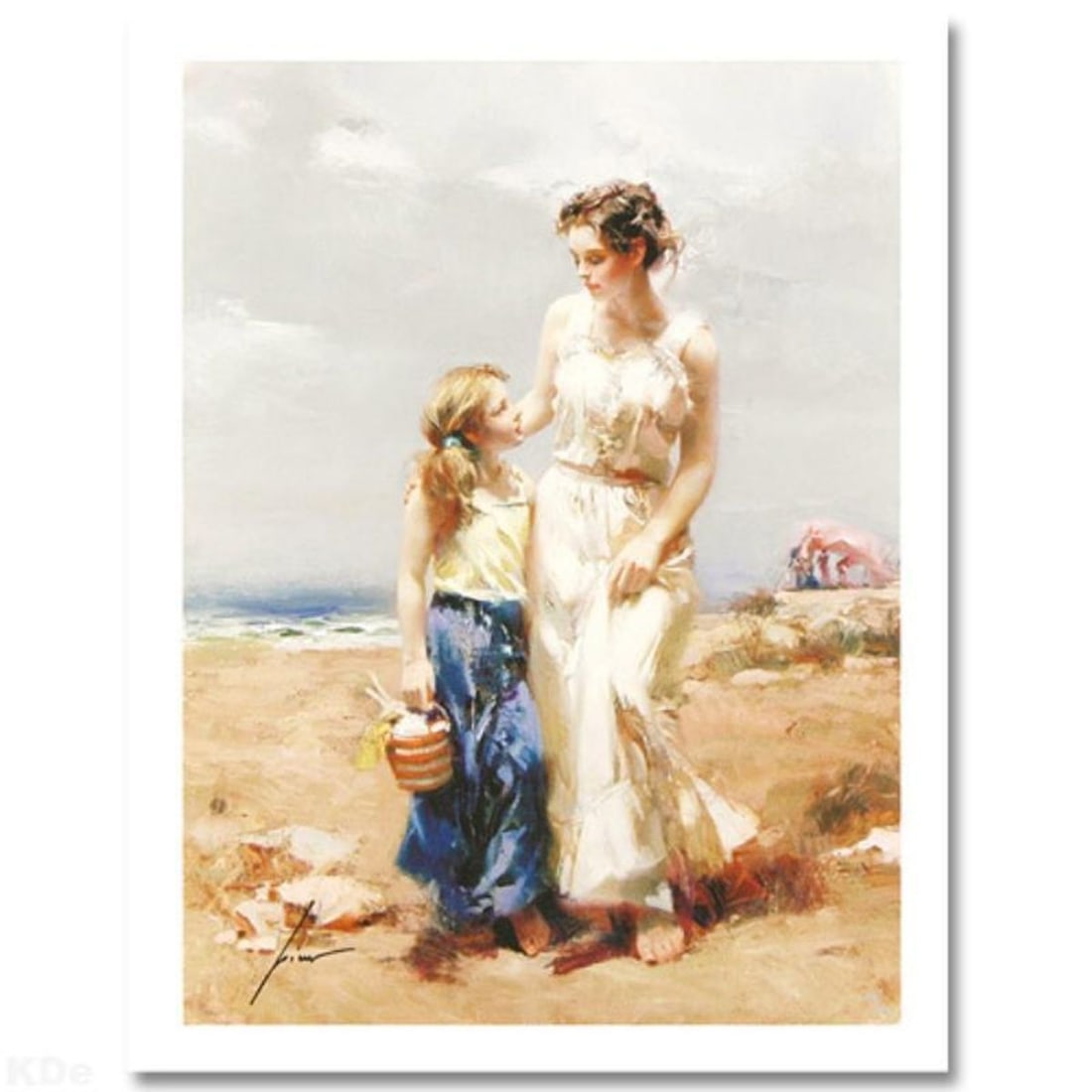Pino (1939-2010) "By The Sea" Limited Edition Giclee. Numbered and Hand Signed; Certificate of: By The Sea is a limited edition giclee on paper by Pino (1939-2010). The piece comes numbered and is hand signed by the artist. Includes Certificate of Authenticity. Measures approximately 20 x 15" (i