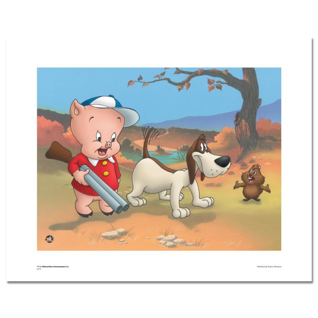 Looney Tunes, "Groundhog Day" Numbered Limited Edition with Certificate of Authenticity.: Groundhog Day is a licensed limited edition giclee on paper featuring the classic Looney Tunes character Porky Pig. It comes numbered, with hologram seal, and a Certificate of Authenticity! Measures a