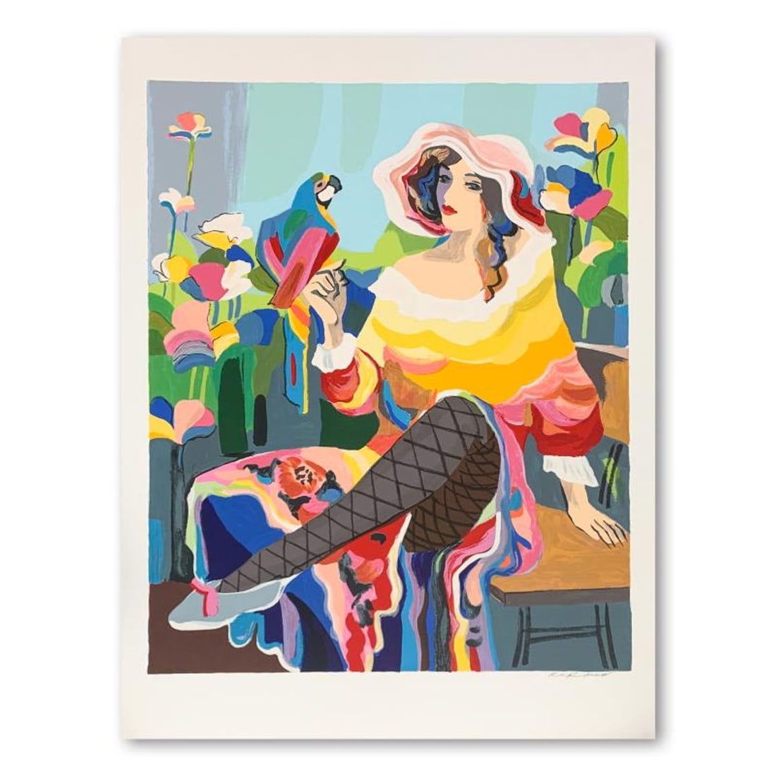 Michael Kerman, "The Parrot" Hand Signed Limited Edition Serigraph on Paper with Letter of: The Parrot is a limited edition serigraph on paper by Michael Kerman. It is numbered and hand signed and includes a letter of authenticity. Measures approximately 36.5" x 26.5" (image). Please note: t