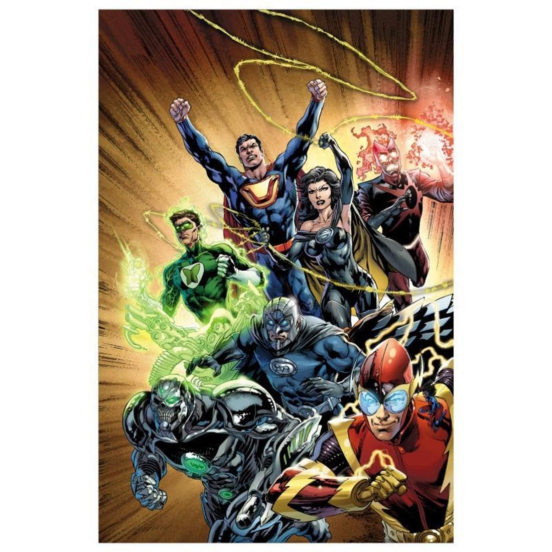 DC Comics, "Justice League #24" Numbered Limited Edition Giclee on Canvas by Ivan Reis with COA.: Justice League #24 is a limited edition giclee on canvas featuring art by Ivan Reis from the 2013 comic. This piece comes gallery wrapped and includes a certificate of authenticity. Measures approxima