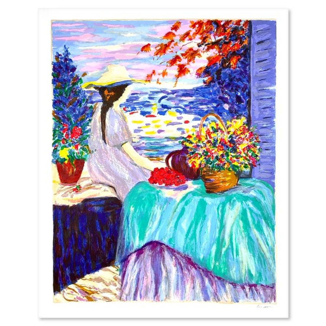 Jacqueline Kamin, Limited Edition Serigraph, Numbered and Hand Signed with Letter of Authenticity: This is a limited edition serigraph on paper by Jacqueline Kamin, numbered and hand signed by the artist. Includes Letter of Authenticity. Measures approx. 18.5" x 22.5" (border), 16" x 20" (image). R