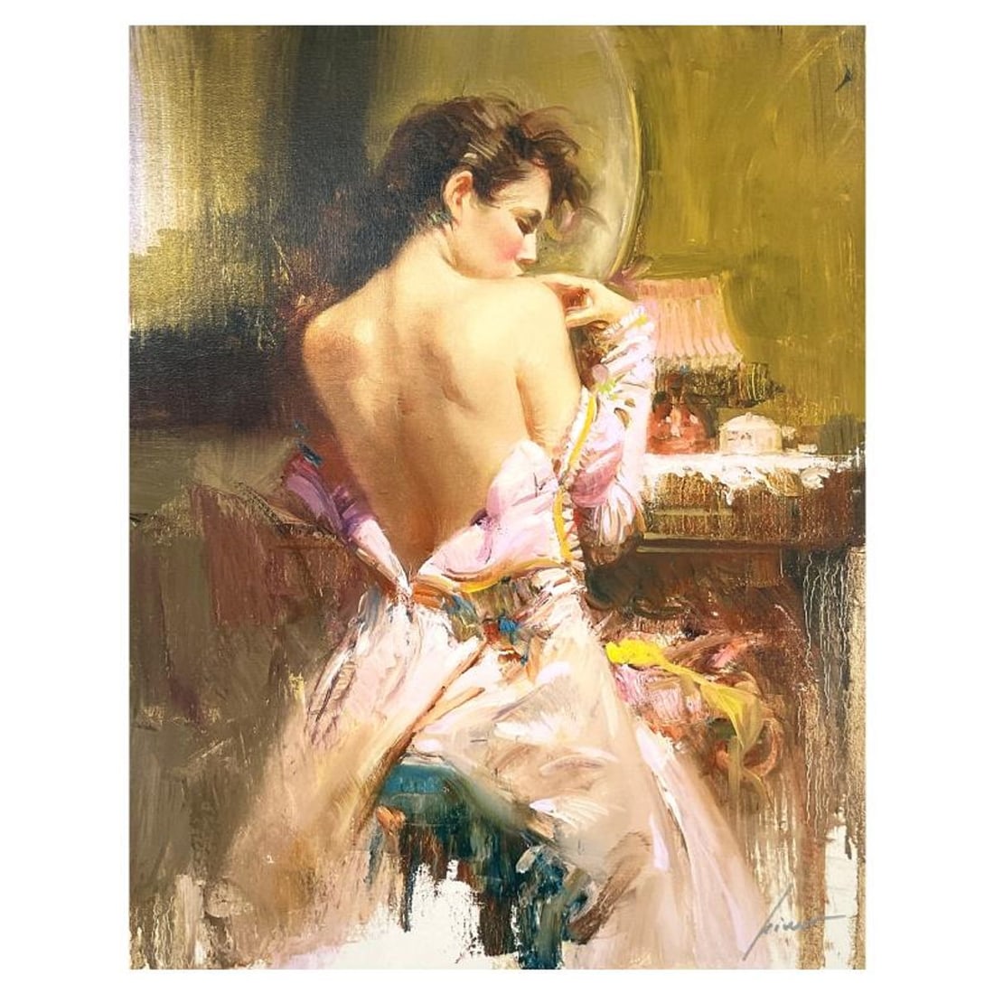 Pino (1939-2010) "Ball Gown" Limited Edition on Canvas, Numbered and Hand Signed with Certificate of: Ball Gown is a limited edition giclee on canvas by Pino (1939-2010), numbered and hand signed by the artist. Includes Certificate of Authenticity. Measures approx. 28" x 22" (image). Reference#: 93150