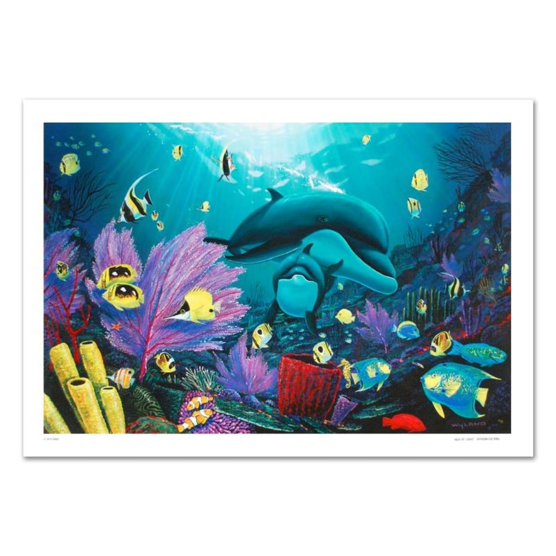 Sea of Light Limited Edition Giclee on Canvas (36" x 24") by renowned artist WYLAND, Numbered and: Wyland's true love for nature is so clearly conveyed in each of his brilliantly detailed works. "Sea of Life" is a limited edition giclee on canvas, numbered and hand signed by Wyland! Includes Certif