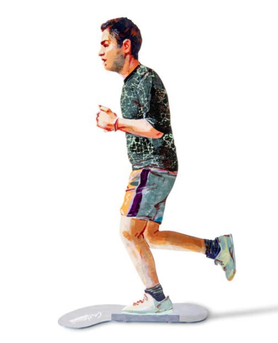 David Gerstein- Free Standing Sculpture "EASY RUNNER": Artist: David Gerstein. Medium: Free Standing Sculpture. Title: EASY RUNNER. Size: 16.3" x 8.5". Signature: Signed. Certificate of Authenticity: Is included. Additional: This piece is free standing sc