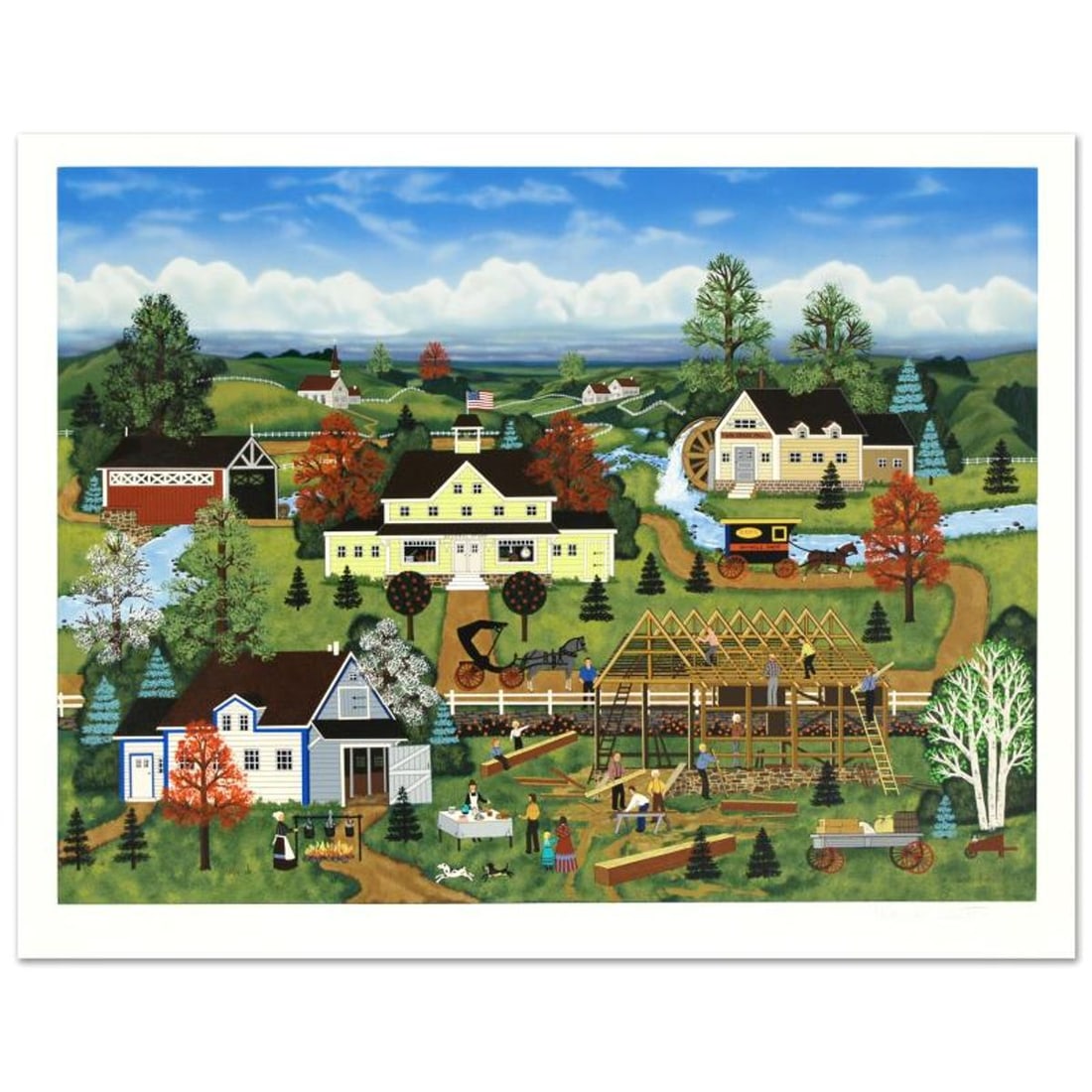 Jane Wooster Scott, "Good Neighbor" Limited Edition Lithograph, Numbered and Hand Signed with Letter: Good Neighbor is a limited edition lithograph on paper by Jane Wooster Scott. The piece is hand signed and numbered and comes with a letter of authenticity. Measures approx. 28.5" x 23.5" (border), 25