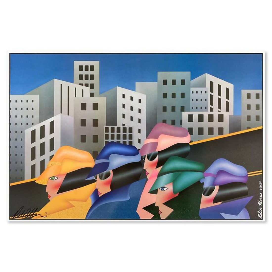 Robin Morris, "The Girls from Great Neck" Limited Edition Lithograph, Numbered and Hand Signed with (1 of 2)