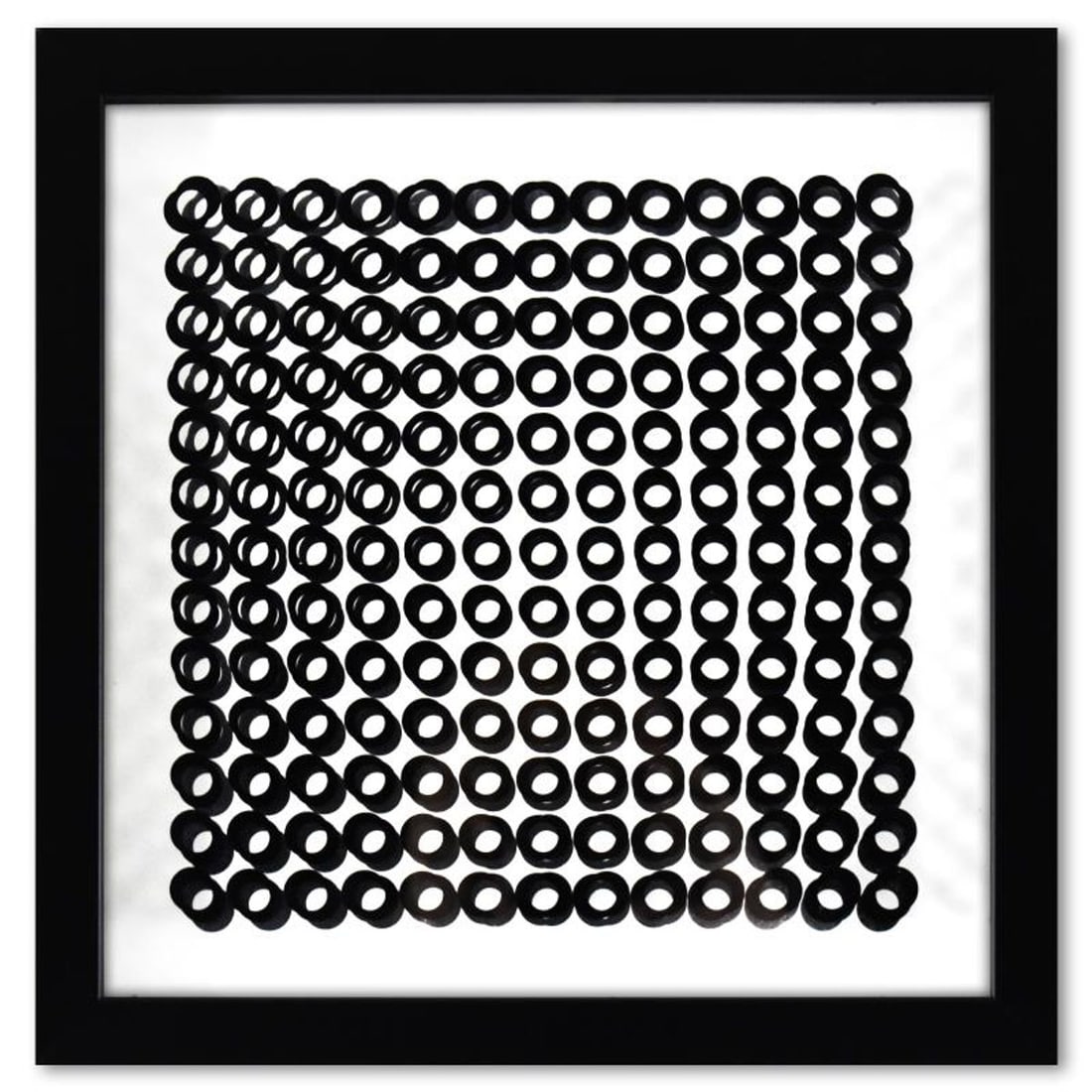 Victor Vasarely (1908-1997), "Trois Dimensions Optique de la serie Cinetiques" Framed 1973: Trois Dimensions Optique de la serie Cinetiques is a dimensional artwork, published in 1973, by Victor Vasarely (1908-1997). This piece comes custom framed. This piece comes with a catalogue raisonne 