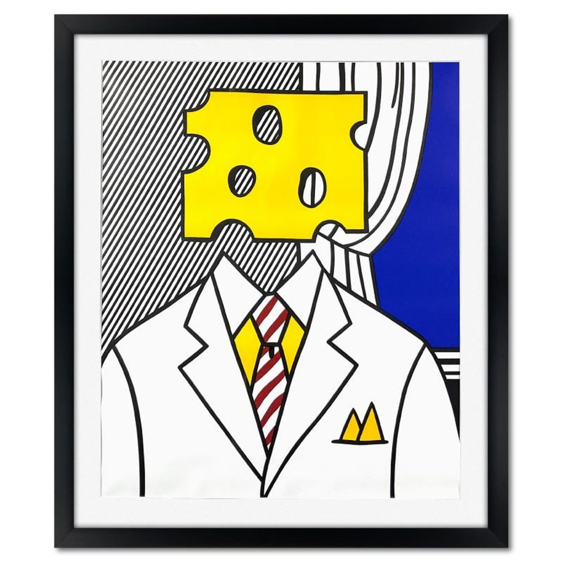 Roy Lichtenstein (1923-1997), Framed Lithograph from 1978 (34" x 41.5") with Letter of Authenticity.: This is a vintage lithograph by Roy Lichtenstein (1923-1997) cropped from the Ace Gallery 1978 poster. This piece comes custom framed and includes a Letter of Authenticity. Measures approx. 34" x 41.5