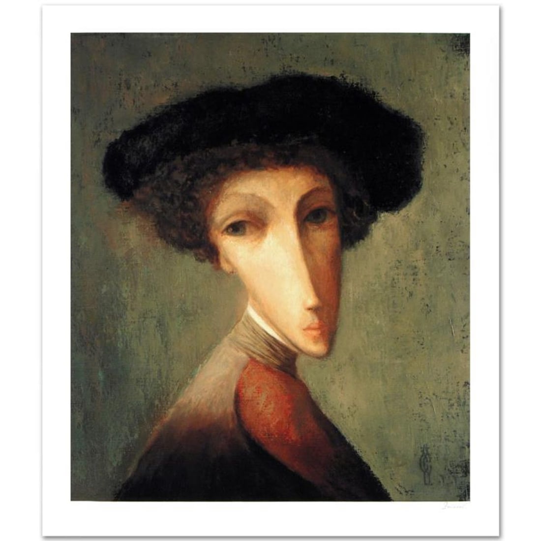 Sergey Smirnov (1953-2006), "Ambassador" Limited Edition Giclee, Numbered and Hand Signed by: Combining archaic religious icon painting with western style portraiture, the art of Sergey Smirnov (1953-2006) takes shape in the form of the 'Parsuna' art movement; with his own refined style he has