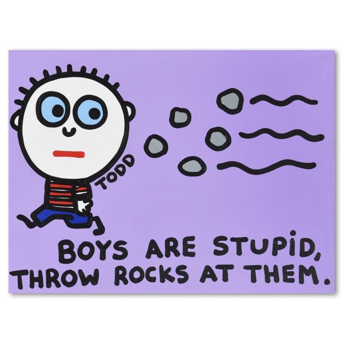 Todd Goldman, "Boys Are Stupid" Original Acrylic Painting on Gallery Wrapped Canvas (48" x 36"), (1 of 10)