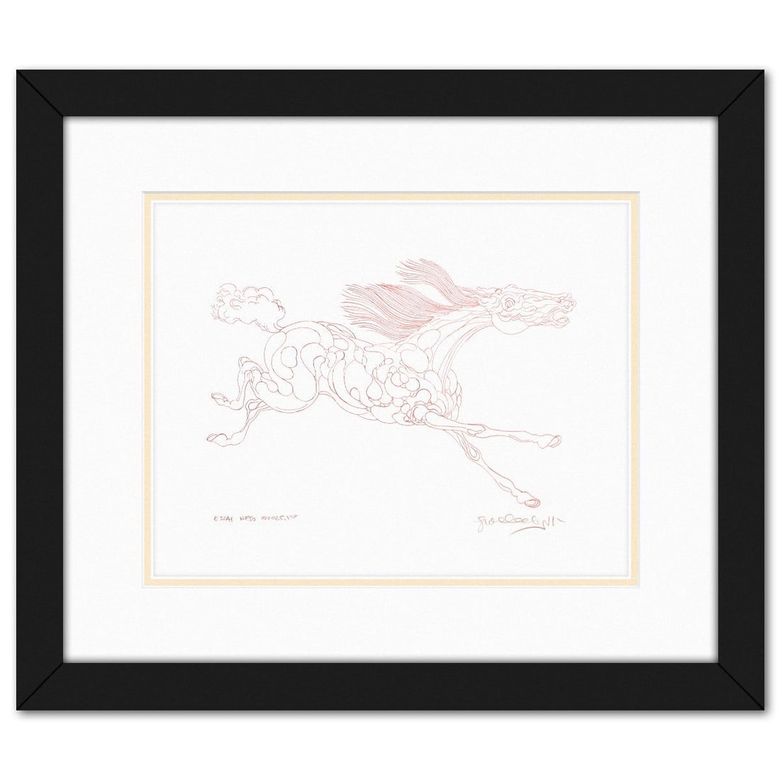 Guillaume Azoulay- Original Drawing "ESSAI KFSO": Artist: Guillaume Azoulay. Medium: Original Drawing. Title: ESSAI KFSO. Size: 11" x 14". Measures approx. 18.5" x 21.5" (framed). Signature: Hand signed. Certificate of Authenticity: Is included. Refe