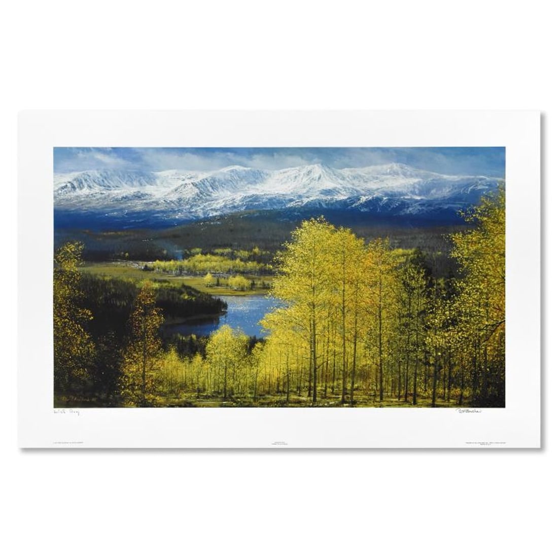 Peter Ellenshaw (1913-2007), "Colorado Gold" Limited Edition Lithograph, Numbered and Hand Signed: Colorado Gold is a limited edition lithograph on paper by Peter Ellenshaw (1913-2007), numbered and hand signed by the artist. Includes Letter of Authenticity. Measures approx. 37" x 23" (border), 32"