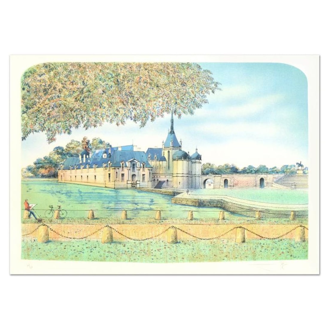 Rolf Rafflewski, "Chateau IV" Limited Edition Lithograph, Numbered and Hand Signed.: Chateau IV is a limited edition lithograph on paper by Rolf Rafflewski, numbered and hand signed by the artist! Measures approx. 29.5" x 21" (border). 27" x 19" (image). Reference#: 93274.