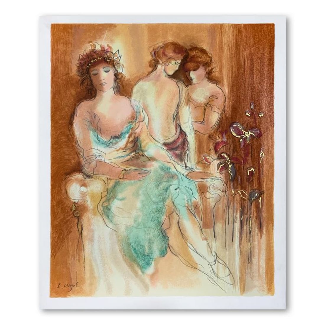 Batia Magal, "Aristocrats" Hand Signed Limited Edition Serigraph on Paper with Letter of: Aristocrats is a limited edition serigraph on paper by Batia Magal. It is numbered and hand signed and includes a letter of authenticity. Measures approximately 25" x 19" (image). Reference#: 91678.
