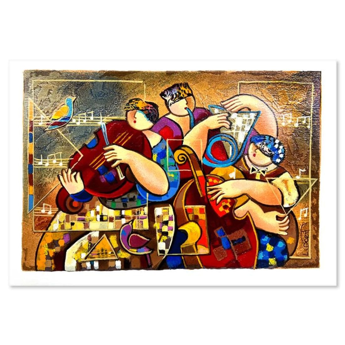 Dorit Levi, "Salsa Fun" Limited Edition Serigraph, Hand Signed and Numbered with Letter of: Salsa Fun is a limited edition serigraph on paper by Dorit Levi. The piece comes hand signed by the artist, numbered, and with a letter of authenticity. Measures approximately 8" x 11.5". Reference#: