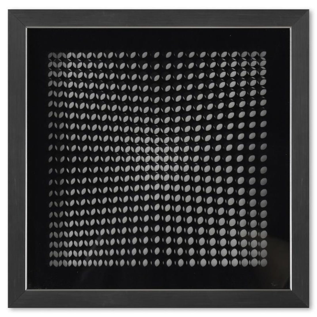 Victor Vasarely (1908-1997), "Trois Dimensions Optique de la serie Cinetiques" Framed 1973: Trois Dimensions Optique de la serie Cinetiques is a dimensional artwork, published in 1973, by Victor Vasarely (1908-1997). This piece comes custom framed, with a letter of authenticity and with a