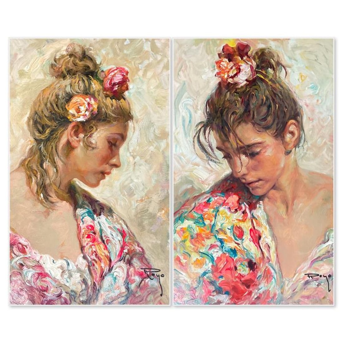 Royo, "Shall (Suite)" Limited Edition Printer's Proof on Clay-Board, Numbered and Hand Signed with: Shall (Suite) is a 2-piece limited edition printer's proof suite on clay-board by Royo. Each piece his hand signed by the artist and has matching numbers. Includes Letter of Authenticity. Each piece