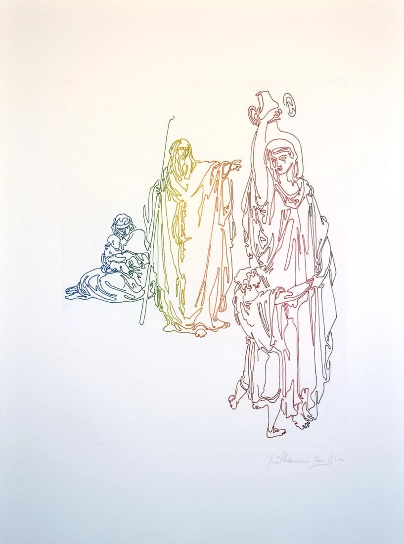 Guillaume Azoulay- Color Pencil Drawing on paper: Artist: Guillaume Azoulay. Medium: Color Pencil Drawing on paper. Size: 22" x 30". Signature: Hand Signed. Reference#: 81705.