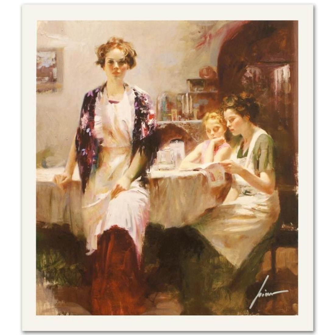 Pino (1939-2010), "Distant Thoughts" Limited Edition on Canvas, Numbered and Hand Signed with: Distant Thoughts is a limited edition giclee on canvas by Pino (1939-2010), numbered and hand signed by the artist. Includes Certificate of Authenticity. Measures approx. 16" x 18" (image). Reference#