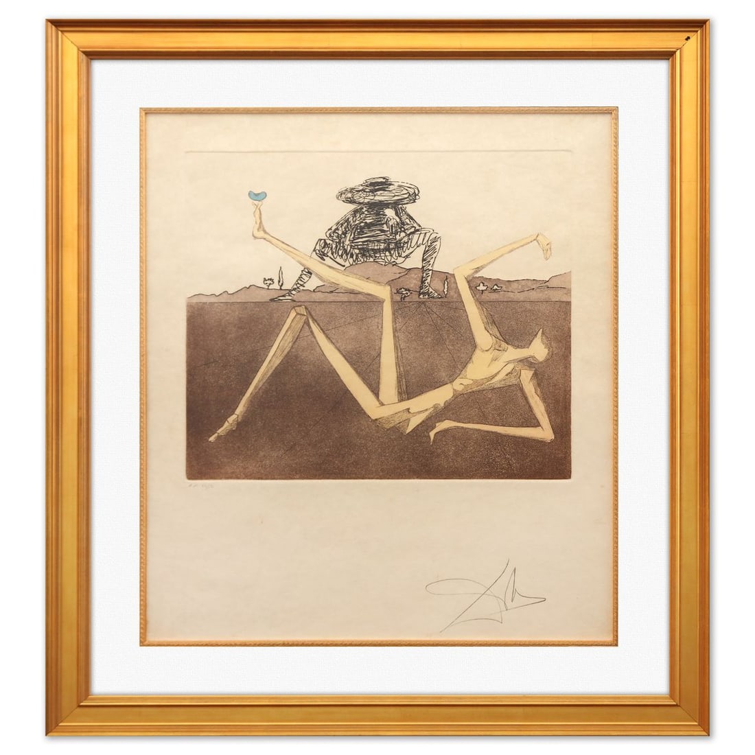 Salvador Dali- Original Lithograph "The Heart of Madness": Artist: Salvador Dali. Medium: Original Lithograph. Title: The Heart of Madness. Size: 25" x 22". Measures approx. 35" x 31" (framed). Signature: Hand signed and numbered. Certificate of Authenticity: