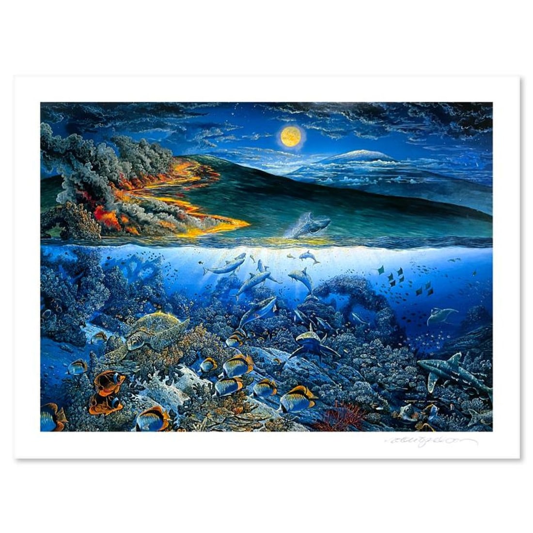 Robert Lyn Nelson, "Wonders of Mahea-Lani" Limited Edition Mixed Media, Numbered and Hand Signed: Wonders of Mahea-Lani is a limited edition mixed media on paper by Robert Lyn Nelson, numbered and hand signed by the artist. Includes Letter of Authenticity. Measures approx. 34" x 27" (border), 30" 