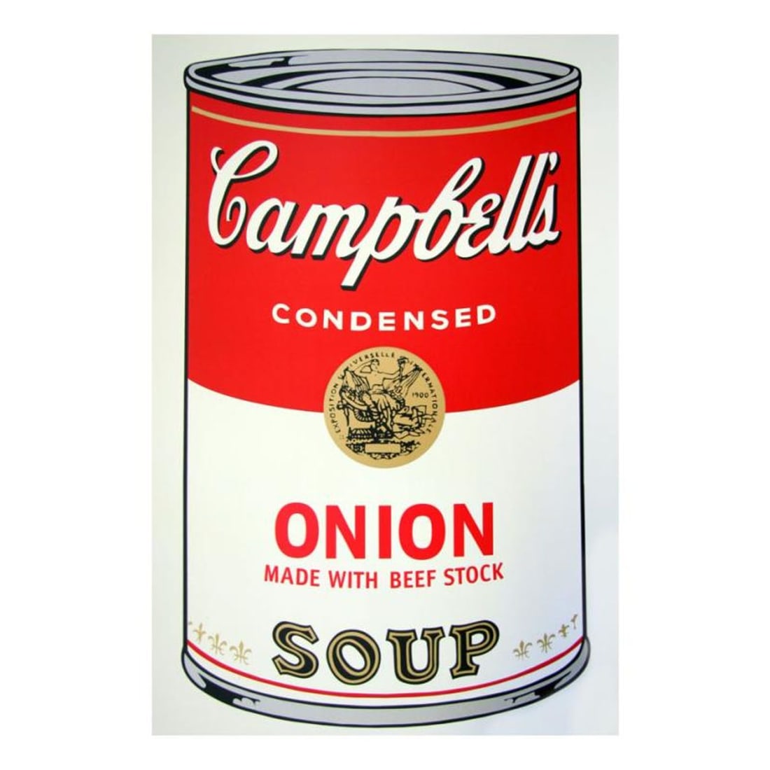 Andy Warhol "Soup Can 11.47 (Onion w/Beef Stock)" Silk Screen Print from Sunday B Morning.: Soup Can 11.47 (Onion w/Beef Stock) is a silk screen print on paper (open edition) from Sunday B Morning featuring the works of Andy Warhol. The piece is stamped in blue on the back with "Published by