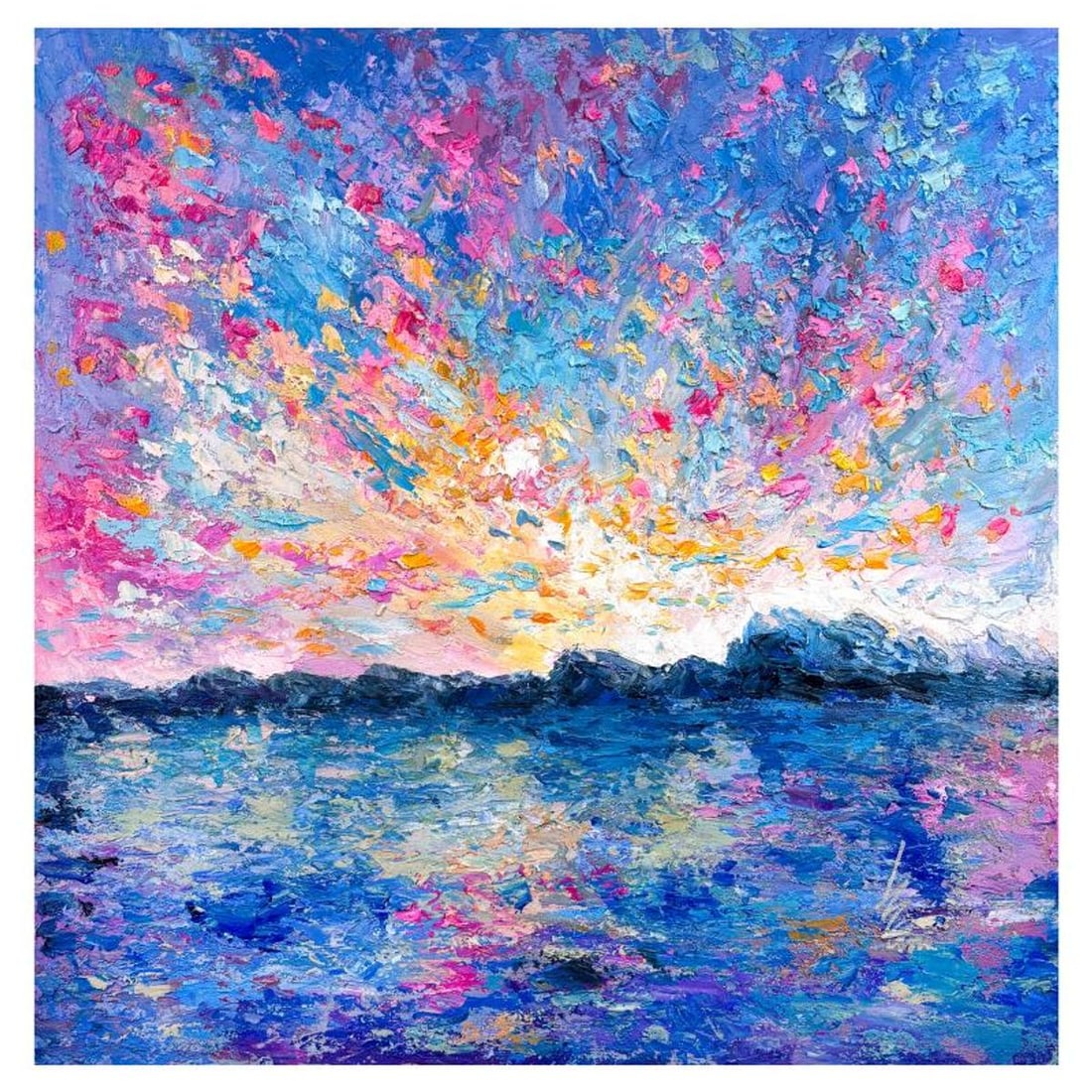 Inam, Original Oil Painting on Canvas, Hand Signed with Letter of Authenticity.: This is an original oil painting on canvas by Inam, hand signed by the artist. Includes Letter of Authenticity. Measures approx. 31" x 30" (image).
