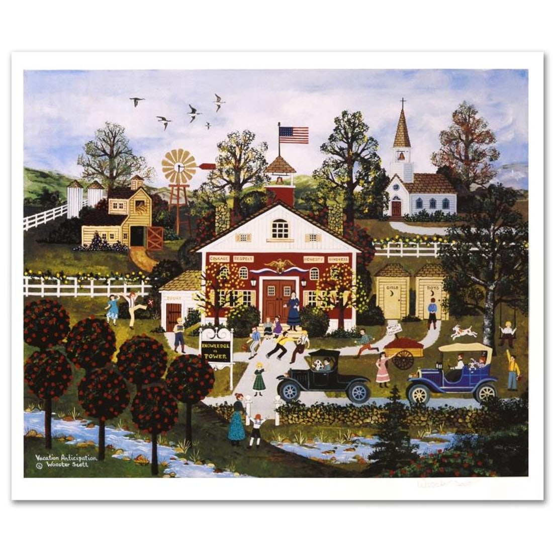 Jane Wooster Scott, "Vacation Anticipation" Hand Signed Limited Edition Lithograph with Letter of: Vacation Anticipation is a limited edition lithograph on paper by Jane Wooster Scott. The piece is hand signed and numbered and comes with a letter of authenticity. Measures approx. 22" x 19.5" (with 