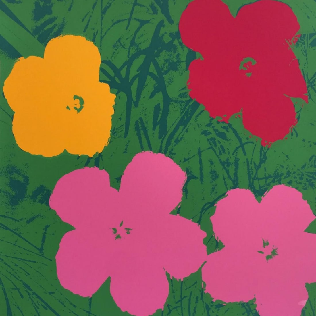 Andy Warhol- Silk Screen "Flowers 11.68": Artist: Andy Warhol. Medium: Silk Screen. Title: Flowers 11.68. Size: 35.5" x 35.5". Certificate of Authenticity: From the publisher. Additional: The piece is stamped in blue on the back with "Publish