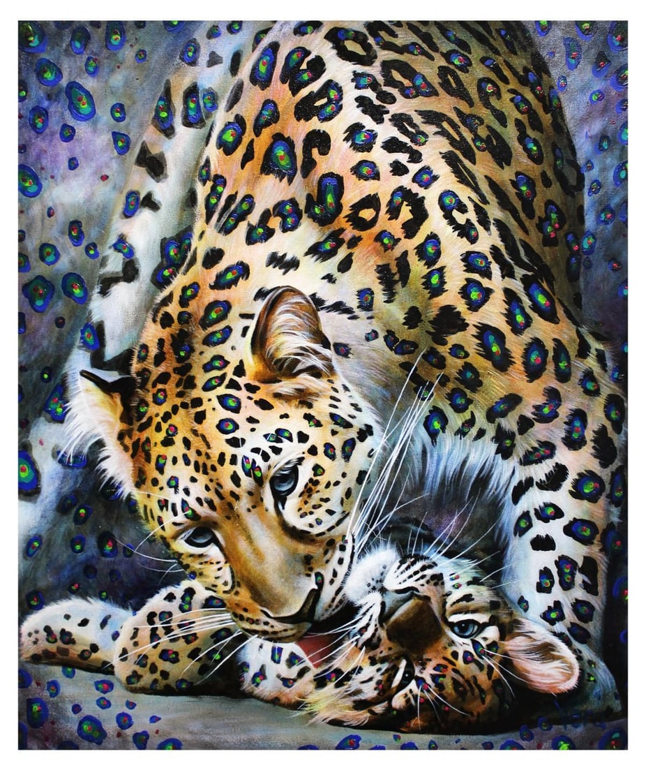 Vera V. Goncharenko- Original Giclee on Canvas "Showing His Love": Artist: Vera V. Goncharenko. Medium: Original Giclee on Canvas. Title: Showing His Love. Size: 24" x 20". Signature: Hand Signed and Numbered by the Artist. Certificate of Authenticity: From the publi