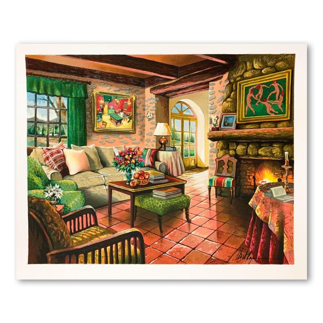 Anatoly Metlan, "Homage to Matisse" Hand Signed Limited Edition Serigraph on Paper with Letter of: Homage to Matisse is a limited edition serigraph on paper by Anatoly Metlan. It is numbered and hand signed and includes a letter of authenticity. Measures approximately 16.5" x 22" (image). Reference