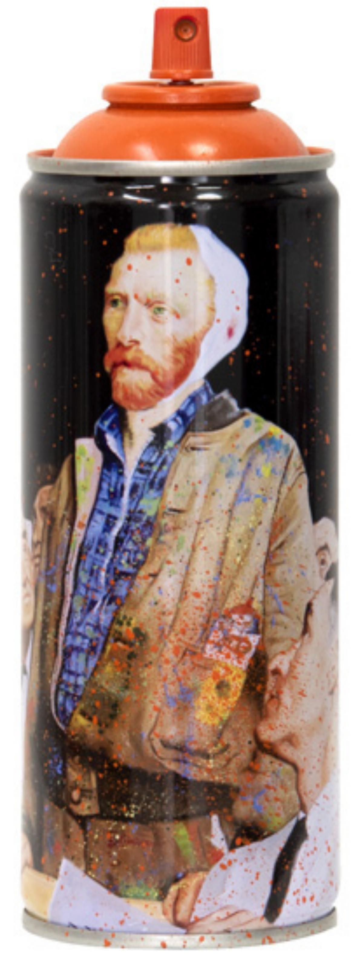 Mr. Brainwash- SPRAY CAN "VAN GOGH, 2020": Artist: Mr. Brainwash. Medium: SPRAY CAN. Title: VAN GOGH, 2020. Size: 7.5" x 2.5". Signature: Numbered and dated. Additional: Cans Include Case. Reference#: 14413.