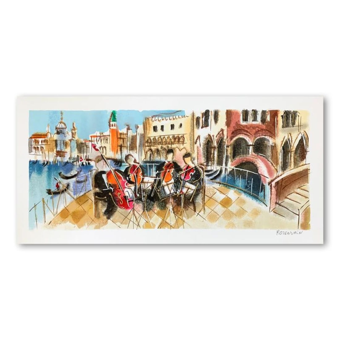 Michael Rozenvain, Hand Signed Limited Edition Serigraph on Paper with Letter of Authenticity.: This is a limited edition serigraph on paper by Michael Rozenvain. It is numbered and hand signed and includes a letter of authenticity. Measures approximately 8" x 19.5" (image). Reference#: 93450.