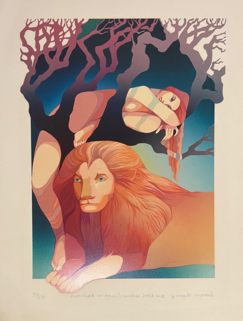 Marcel- Lithograph on paper: Artist: Marcel. Medium: Lithograph on paper. Size: 20" x 24". Signature: Hand Signed and numered. Reference#: 94140.
